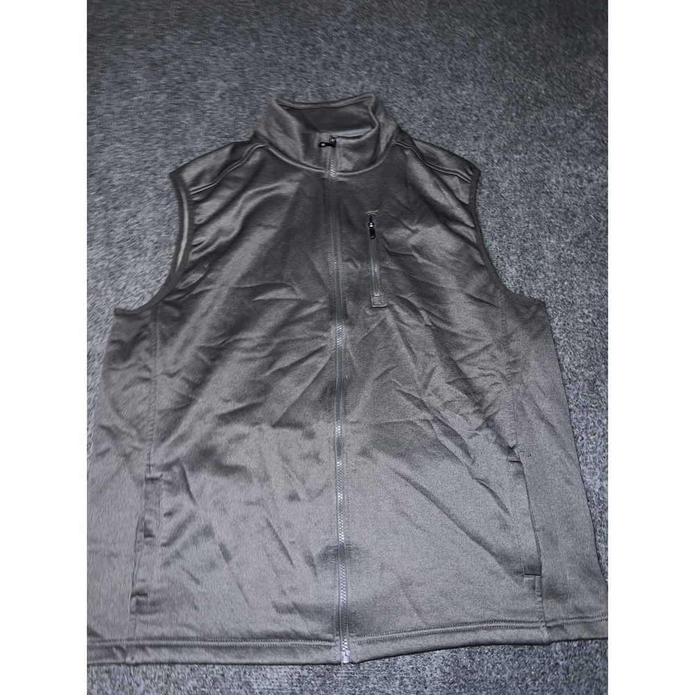 IZOD Advantage Performance Mens XL Grey Full Zip Fleece Vest 45GK025027